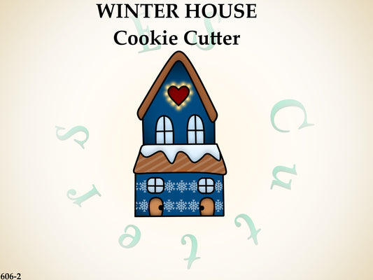606-2* Winter house cookie cutter