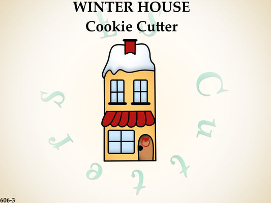 606-3* Winter house cookie cutter