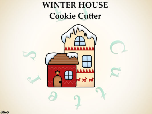 606-5* Winter house cookie cutter