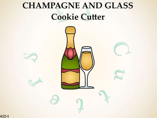 612-1* Champagne and glass cookie cutter