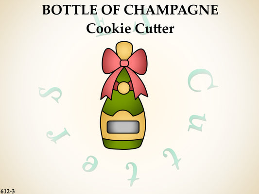 612-3* Bottle of champagne cookie cutter