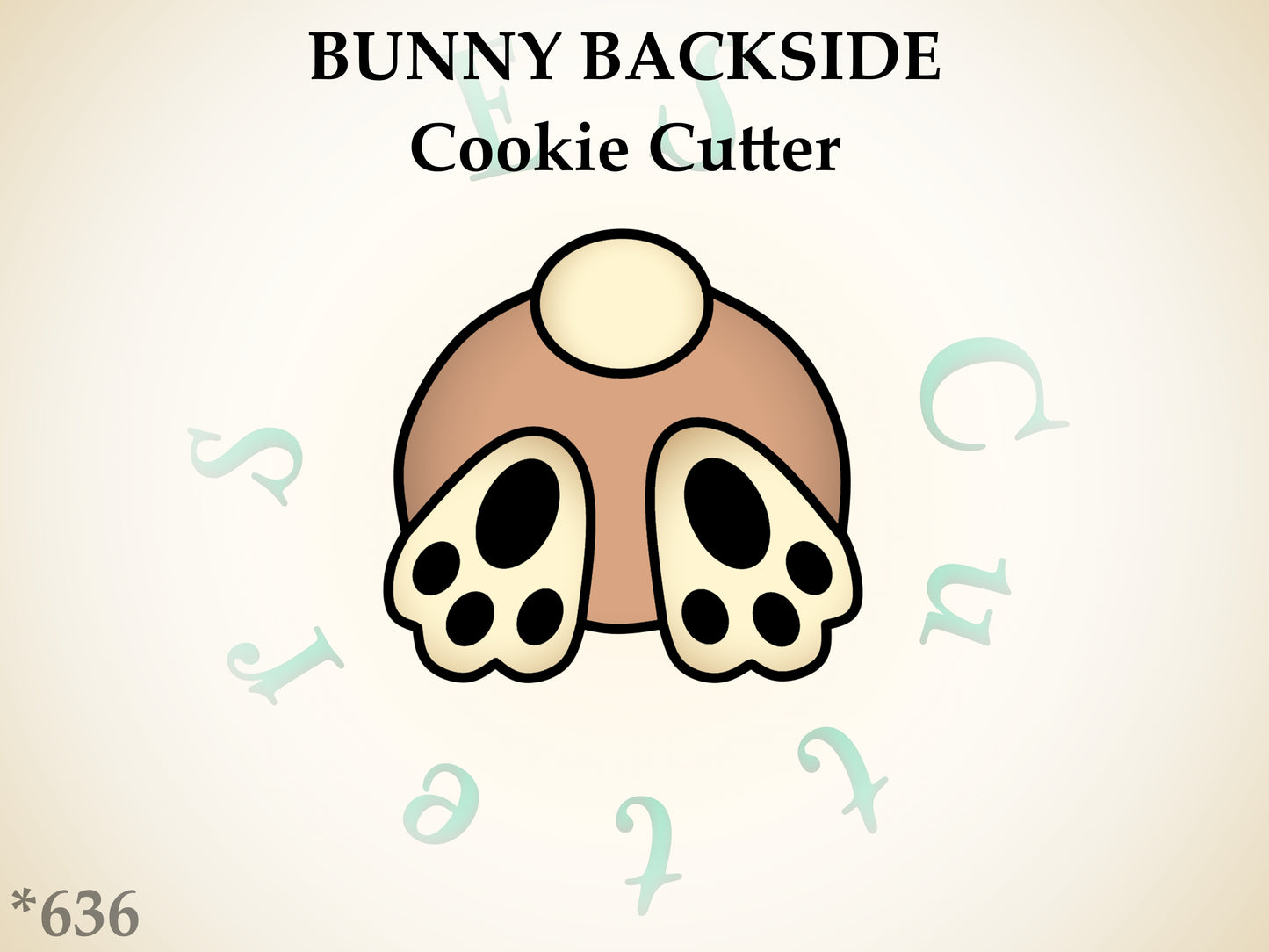 636* Bunny backside cookie cutter