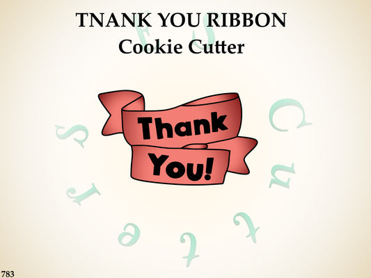 783* Thank you ribbon cookie cutter
