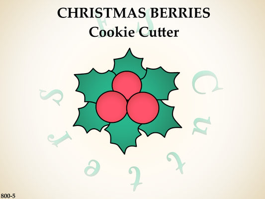800-5* Christmas berries cookie cutter