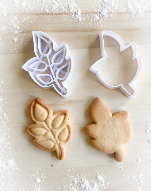 161* Flourish leaf Cookie cutter and stamp