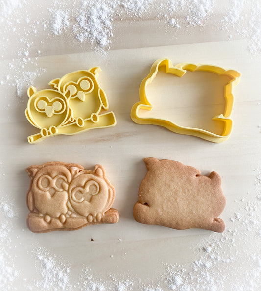 231* Owls in love Cookie cutter and stamp