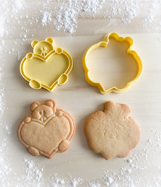 234* Teddy bear with heart Cookie cutter and stamp