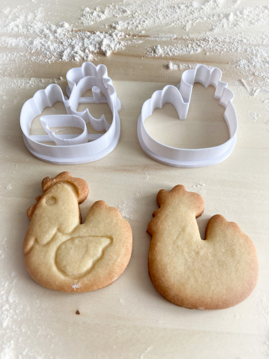 011* Chicken Cookie cutter and stamp