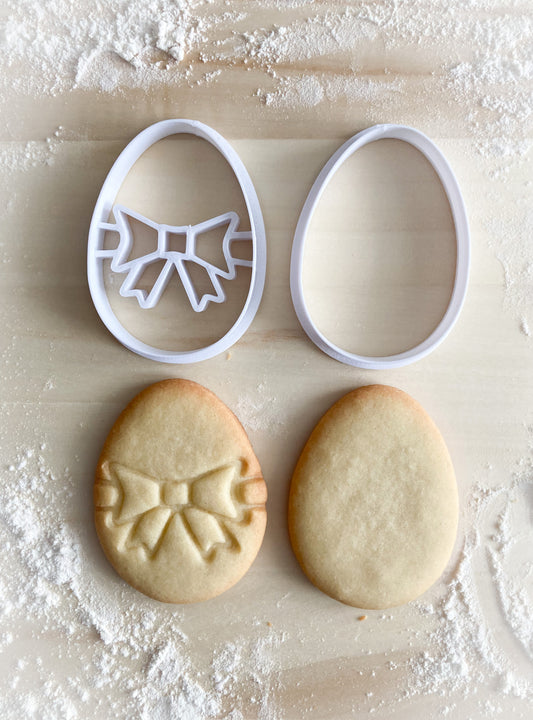 014* Easter egg with bow Cookie cutter and stamp