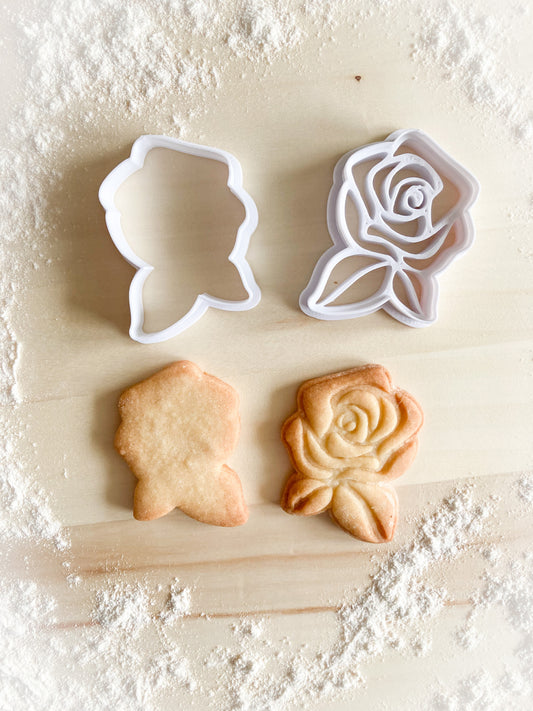 021* Rose flower Cookie cutter and stamp