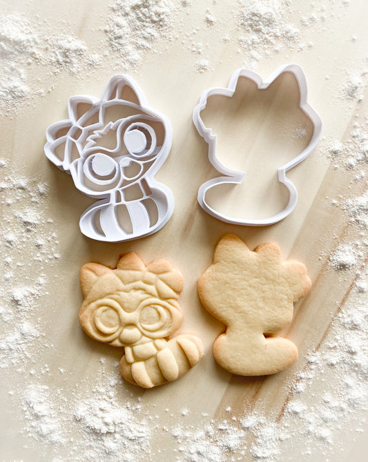 060* Racoon Cookie cutter and stamp