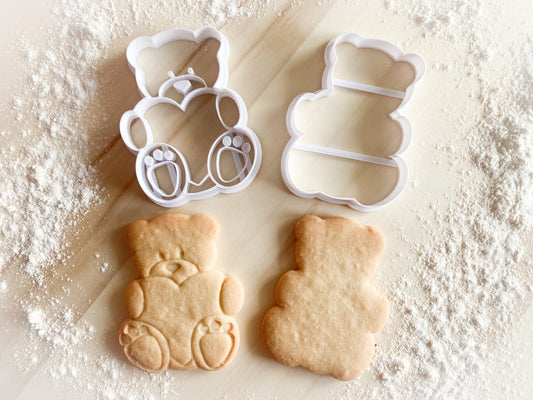 068* Teddy bear with heart Cookie cutter and stamp