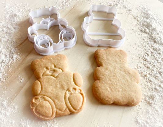 068* Teddy bear with heart Cookie cutter and stamp