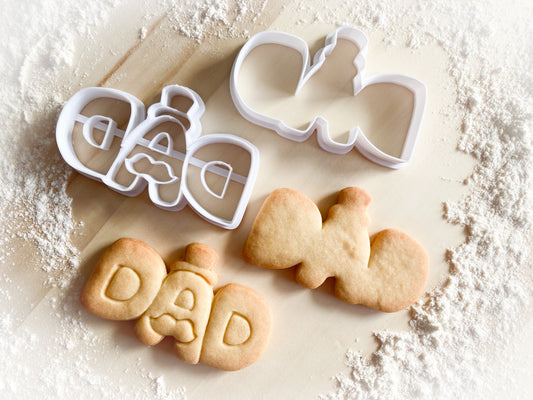 086* Fathers day DAD Cookie cutter and stamp