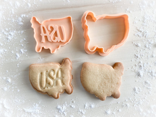 369* Map of USA Cookie cutter and stamp