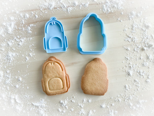372* School backpack Cookie cutter and stamp