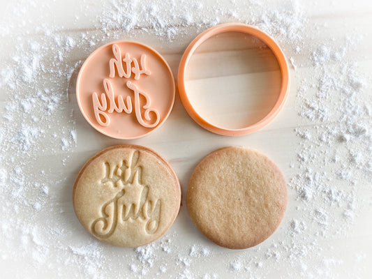 399* 4th July lettering Cookie cutter and stamp