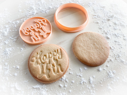 402* Happy 4th lettering Cookie cutter and stamp