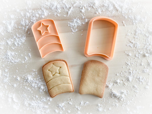 396* Wavy flag Cookie cutter and stamp