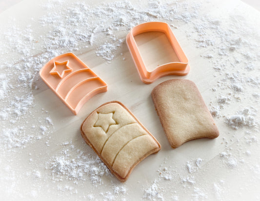 396* Wavy flag Cookie cutter and stamp