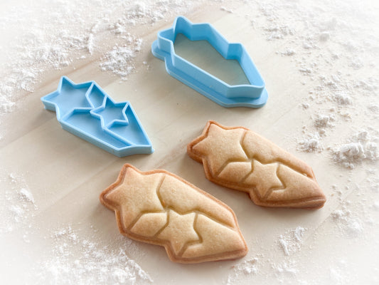 395* Two stars Cookie cutter and stamp