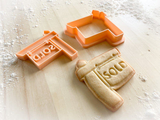 530* SOLD sign Cookie cutter and stamp
