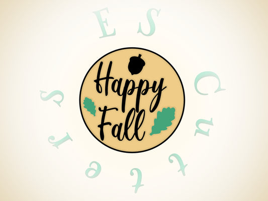 548* Happy Fall lettering Cookie cutter and stamp