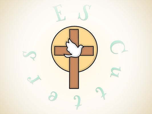 561* Cross with dove and halo Cookie cutter and stamp