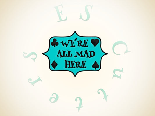 536* Mirror Alice adventures in Wonderland Cookie cutter and stamp